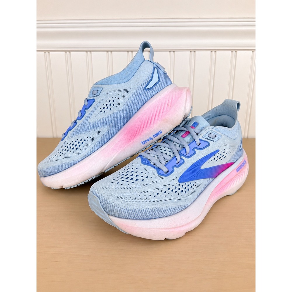 Brooks Glycerin 23 Skyway Blue Pink Running Shoes Women's Size 8